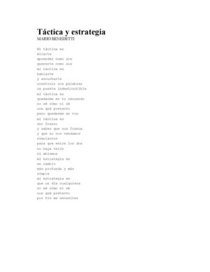Táctica Y Estrategia, Mario Benedetti.