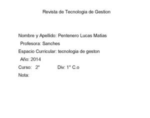 Revista De Tecnologia De Gestion