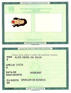 Identidade 1º ano D - Professora Queli