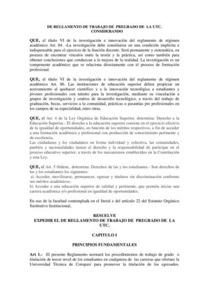 Reglamento de Trabajo de Grado