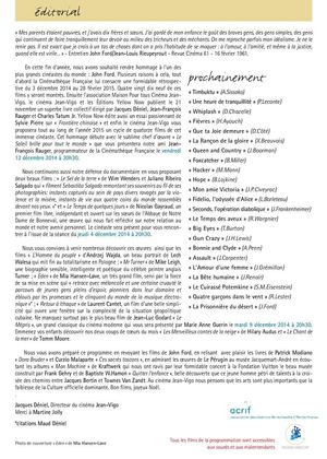 Cinéma Jean Vigo, Décembre 2014