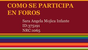 Como Se Participa En Foros (Presentación)