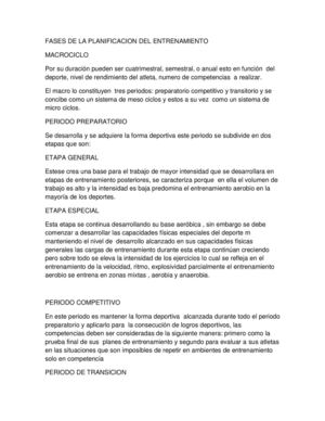 Fases De La Planificacion Del Entrenamiento Bonilla
