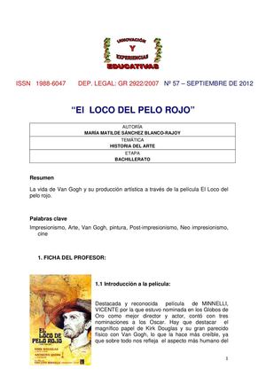 El loco del pelo rojo. Van Gogh.