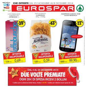 Volantino Eurospar Nord Est Dal 25 Novembre Al 8 Dicembre