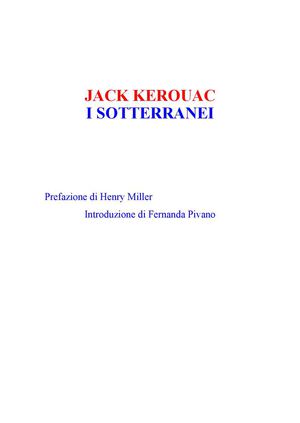 Kerouac Jack I Sotterranei