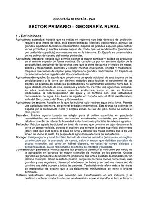 Definiciones sector  Primario