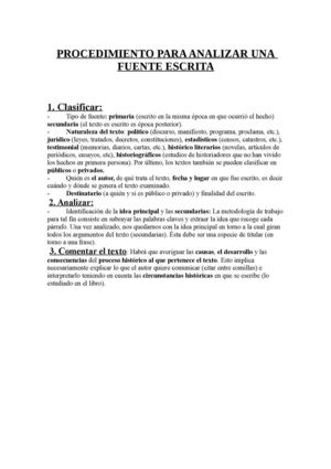 Procedimiento Para Analizar Una Fuente Escrita