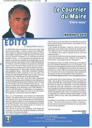 Courrier du Maire Novembre 2014