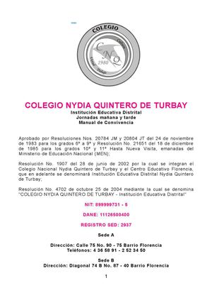 Manual De Convivencia 2013