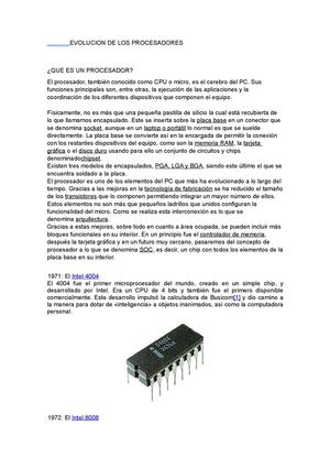 Evolucion De Los Procesadores