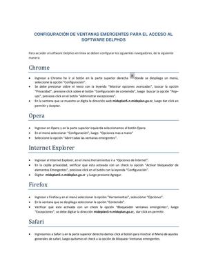 Configuración Ventanas Emergentes
