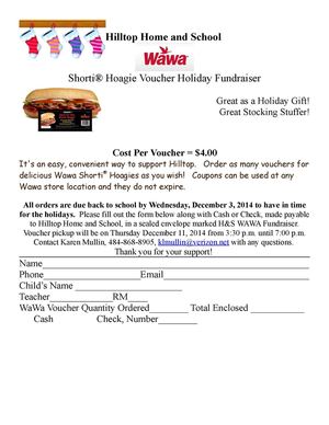 WaWa Shorti Hoagie Voucher Fundraiser