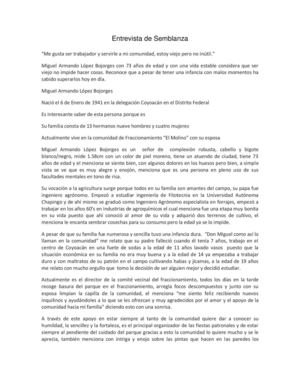 Entrevista de Semblanza