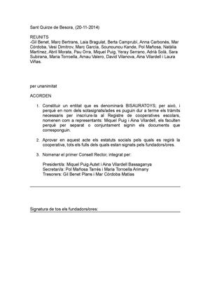 Acta Constitució Bisauratoys