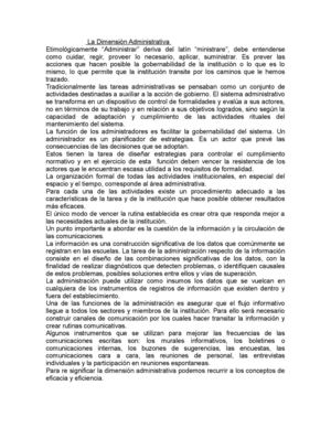 La Dimension Administrativa