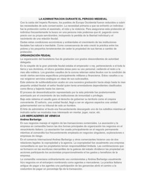 La Administracion Durante El Periodo Medieval