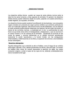Desechos Toxicos