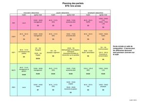 ICSSA - planning des partiels BTS 1 - MODIFIE
