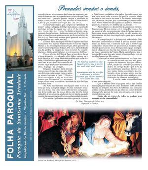 Folha Paroquial da Santíssima Trindade, Flamengo - RJ