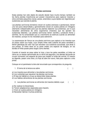 Plantas Carnívoras Tarea