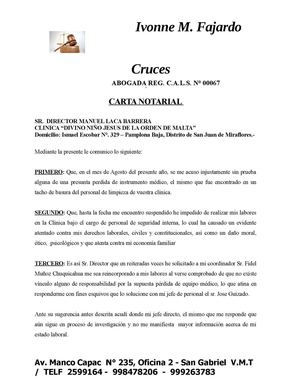Carta Notarial Luis Alberto Abanto Sierra