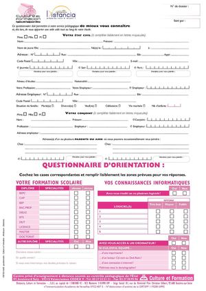 questionnaire orientation