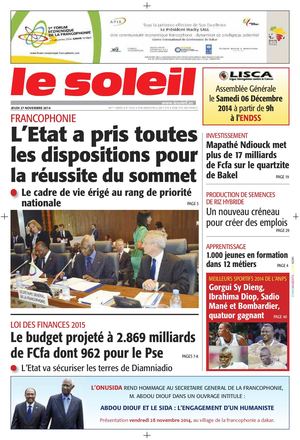 Edition du 27 Novembre 2014