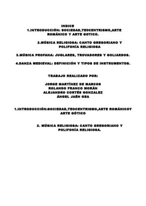 MUSICA EN EL OSCURANTISMO