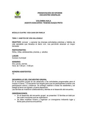 Informe Encuentro Grupal