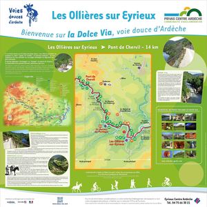 Dolce Via Panneau RIS Les Ollieres sur Eyrieux