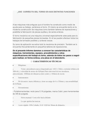 Uso Del Torno