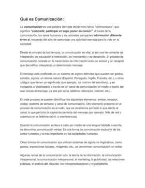 Qué Es Comunicación