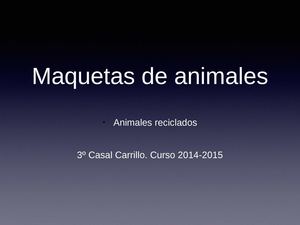 Presentación De Maquetas De Animales