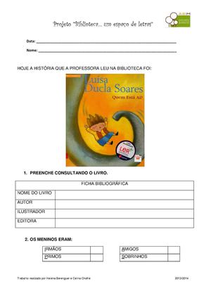 003 Projeto Biblioteca Quem Esta Ai Caderno De Atividades
