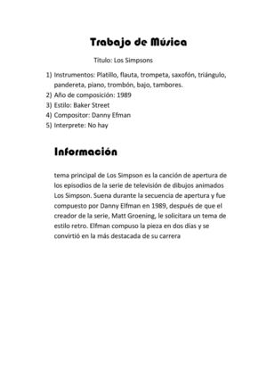 Trabajo De Música