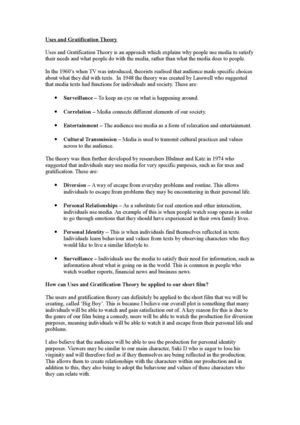 Uses And Gratification Theory