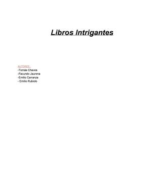 Libros Intrigantes