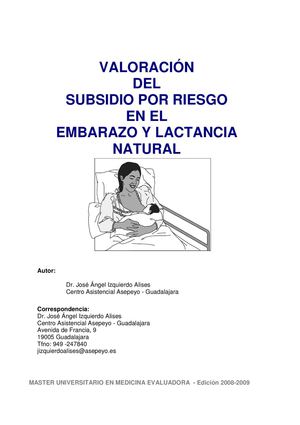 Valoració del Subsidi Risc Gestació I Lactància Asepeyo