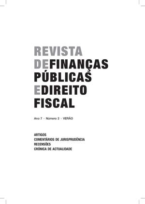 Revista Finanças Públicas e Direito Fiscal - Ano 7, n,º 2