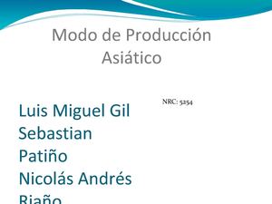 Modo De Produccion Asiatico