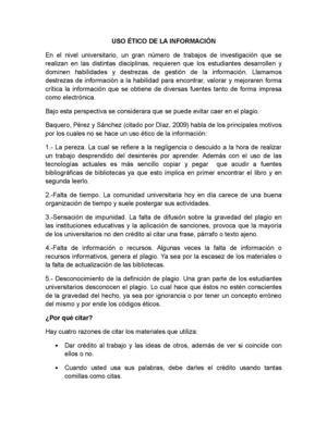 Uso Ético De La Información