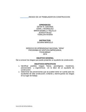 Informe Final De Salud Ocupacional