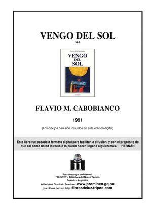 Vengo Del Sol Flavio M Cabobianco