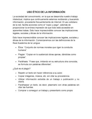 Uso ético de la información