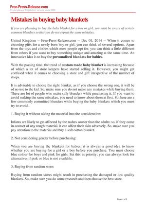 Mistakes In Buying Baby Blankets