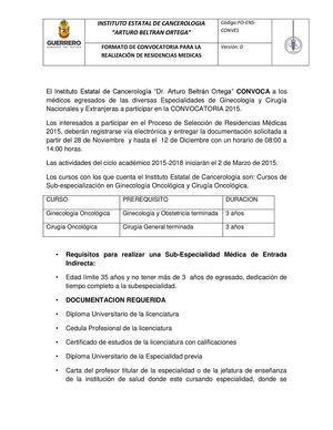 Convocatoria Residencias Médicas IECán