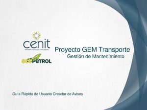 Guia Rapida De Usuario Creación De Avisos