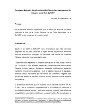 Funciones Notariales Del Jefe De La Unidad Registral En Los Programas De Inclusión Social De La Sunarp