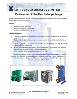 Fundamentals of Plate Heat Exchanger Design